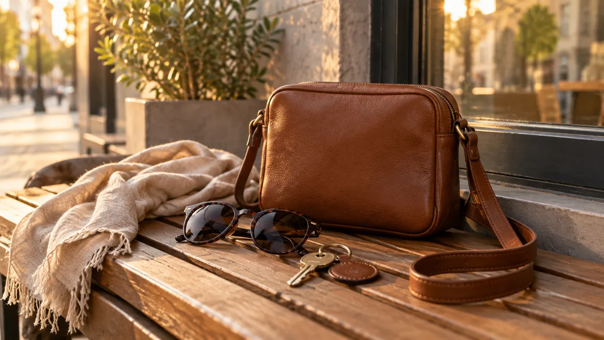 Bolsa transversal feminina com acessórios para uso diário