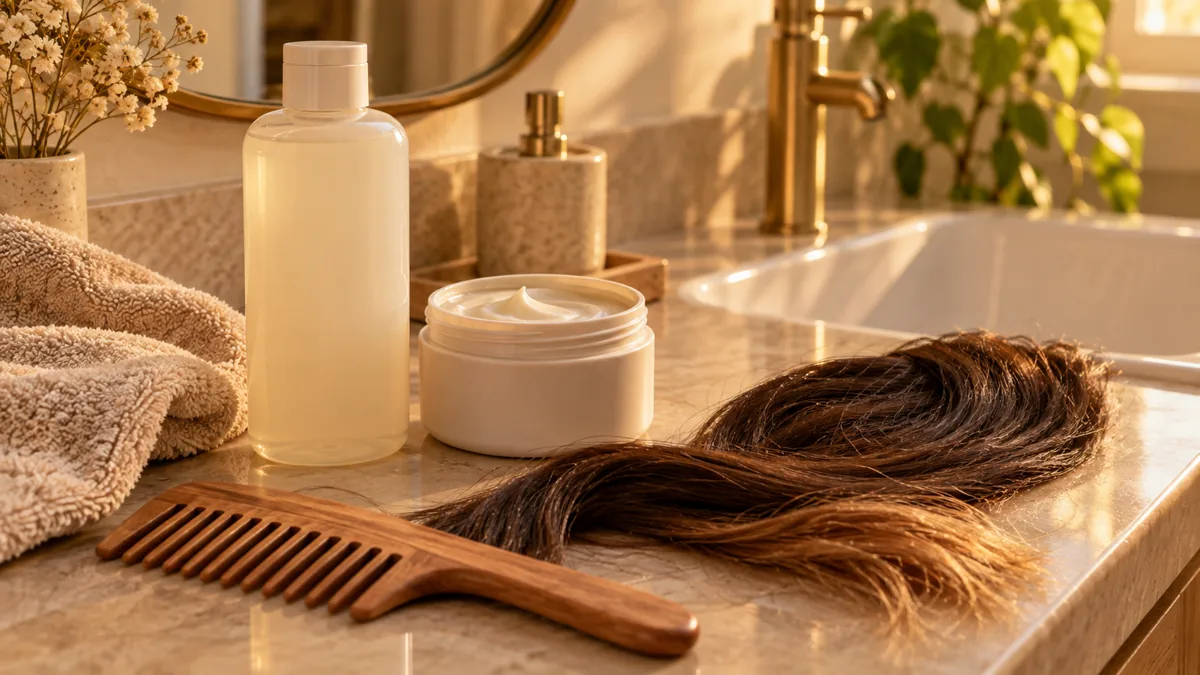 Shampoo leve e máscara para equilibrar raiz oleosa e pontas secas