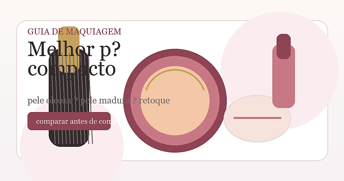 Pó compacto, pincel e esponja em bancada elegante de maquiagem
