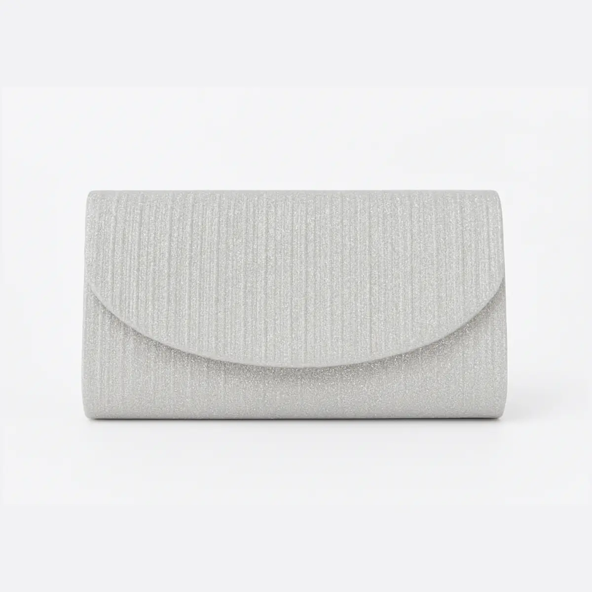 Bolsa clutch prata com brilho para festa