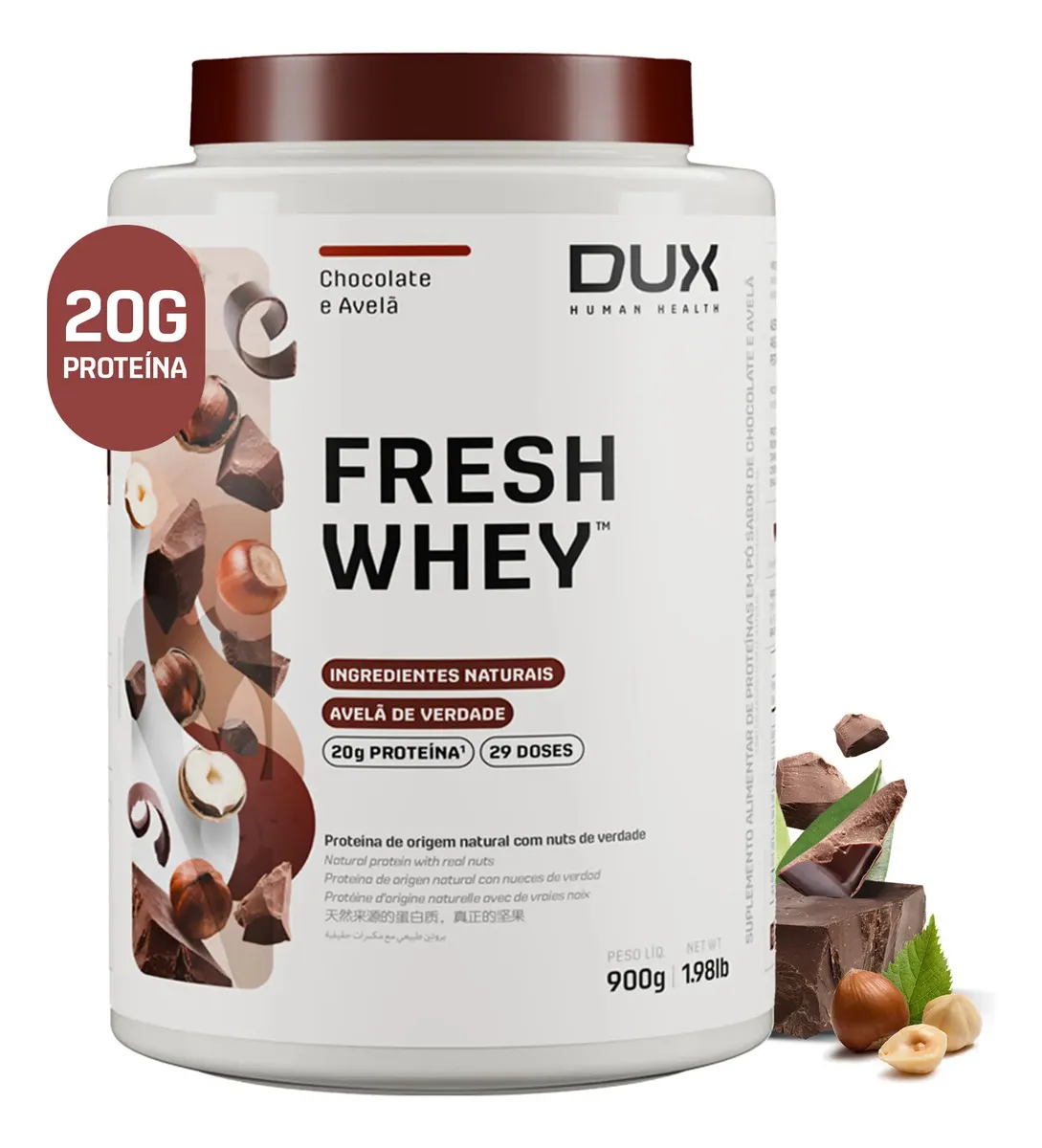 DUX Fresh Whey Chocolate e Avelã