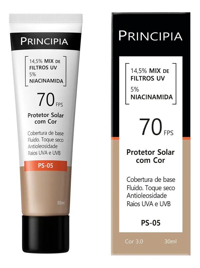 Principia PS-05 Protetor Solar com Cor FPS 70
