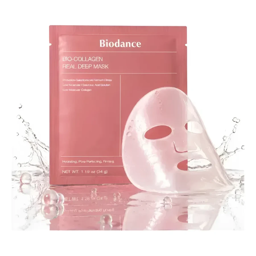 Biodance Bio Collagen Real Deep Mask · caixa com 4 unidades de 34 g — foto do anúncio consultado no Mercado Livre