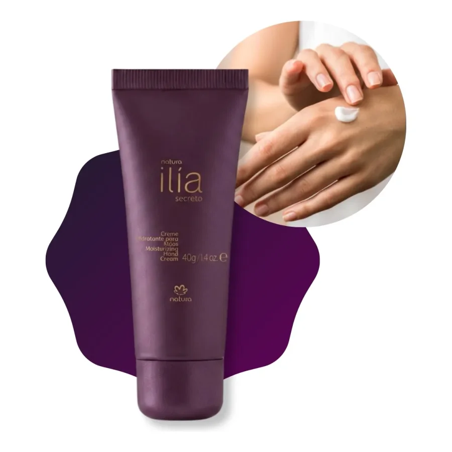Foto do anúncio: Natura Ilía Secreto para mãos, 40 g, unidade perfumada, bisnaga roxa.