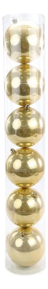 Pack Cromus de seis bolas peroladas douradas de Natal, com 7 cm de diâmetro.